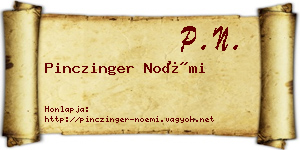 Pinczinger Noémi névjegykártya